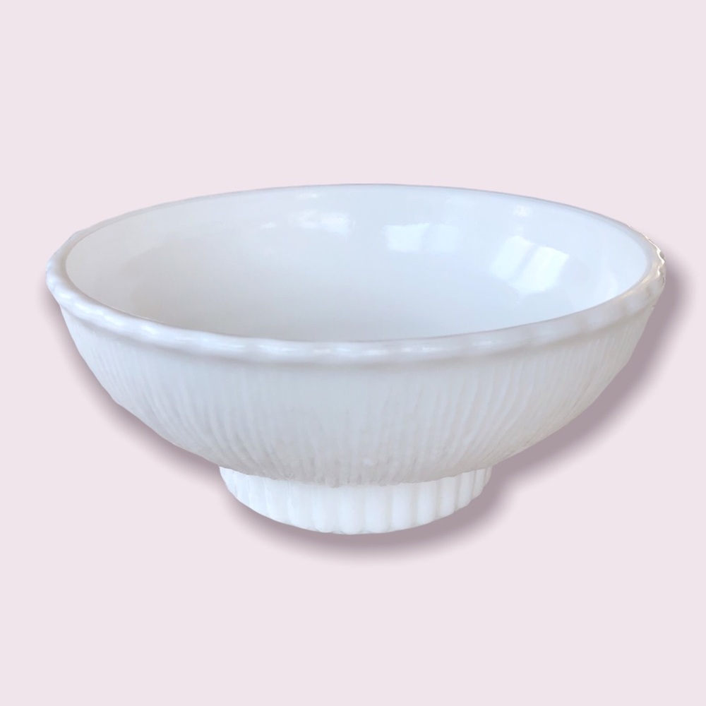 Vintage 1975 FTD Milk Glass footed herb planter